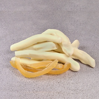 Конфета Апельсиновая корочка в белом шоколаде