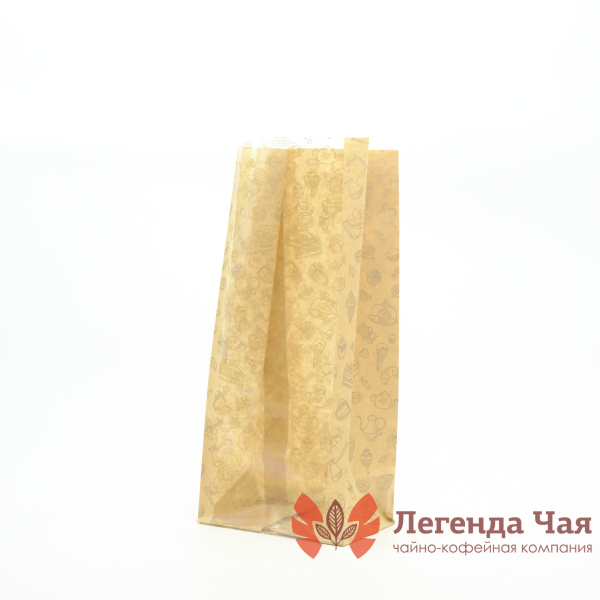 Пакет 600 гр. Крафт с прозрачной полосой Кондитер 120.80.300 мм