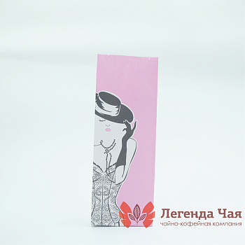 Пакет крафт 250 гр. Леди 00020276 Розовый с рисунком Без окна