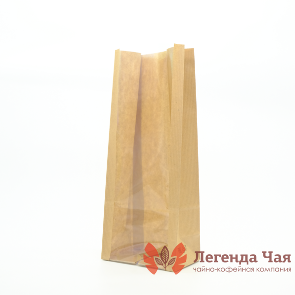 Пакет 600 гр. Крафт с прозрачной полосой 120.80.300 мм