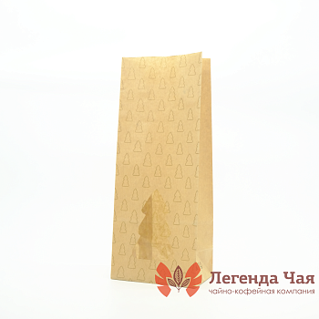 Пакет 2-х слойный 450 гр. Елка Крафт с рисунком С окном