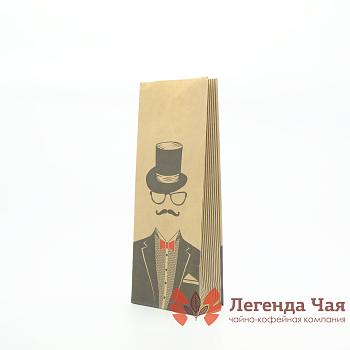 Пакет крафт 250 гр. Джентльмен 00018812 Крафт с рисунком Без окна