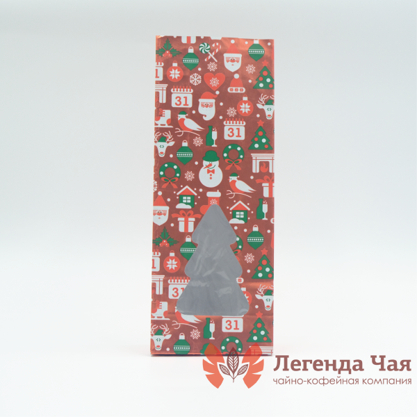 Пакет 300 гр. с окном Новогодний Елка