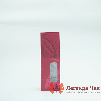 Пакет 2-х слойный 200 гр. Бобы Бордовый с рисунком С окном