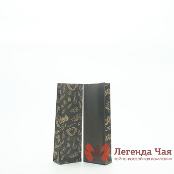 Пакет 3-х слойный 50 гр. Кофе и чай Черный с рисунком Без окна