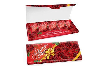 Шоколад в плитке Молочный шоколад Шоколадный набор Розы 5 гр.*27 шт. 135 гр./уп. РСШ