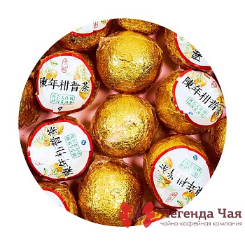 Пуэр Шу Листовой Пуэр в мандарине