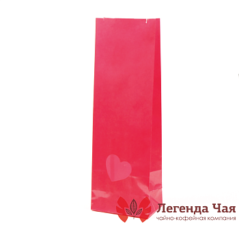 Пакет 2-х слойный 250 гр. в форме сердца Красный С окном