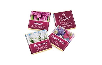 Шоколад в плитке Молочный шоколад Тюльпаны 5 гр. 250 шт./уп. РСШ